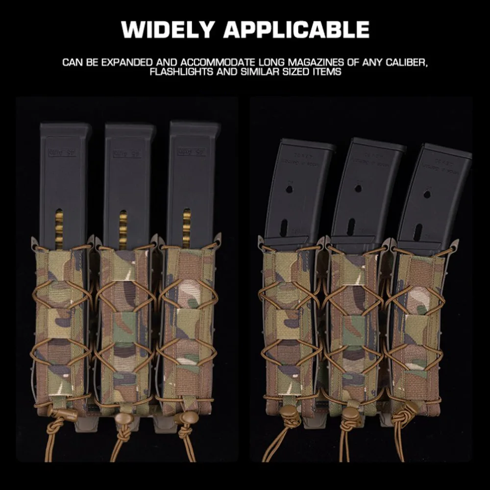 Pochettes longues à Triple chargeur de Type tigre, pour UMP9 UMP40 UMP45 MP5 MP9 MP10 MPX pistolet Airsoft Mag, gilet tactique, ceinture Molle  18