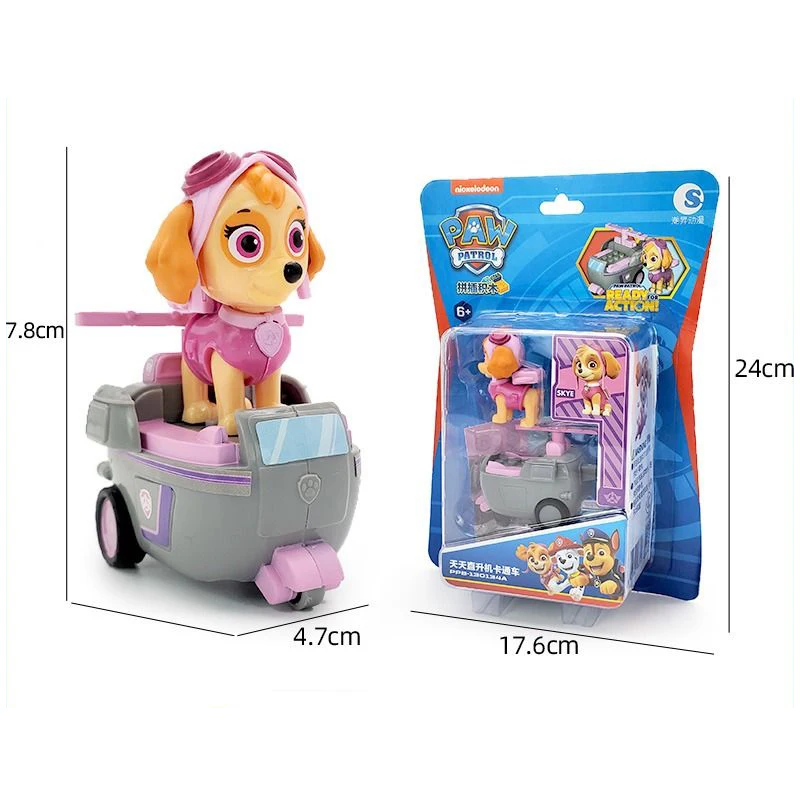 Paw Patrol Action Figure Chase Skye Car Toy Patchwork Blocks Fire Fighting Inertia Taxiing Car Fall-resistant Boy Gift