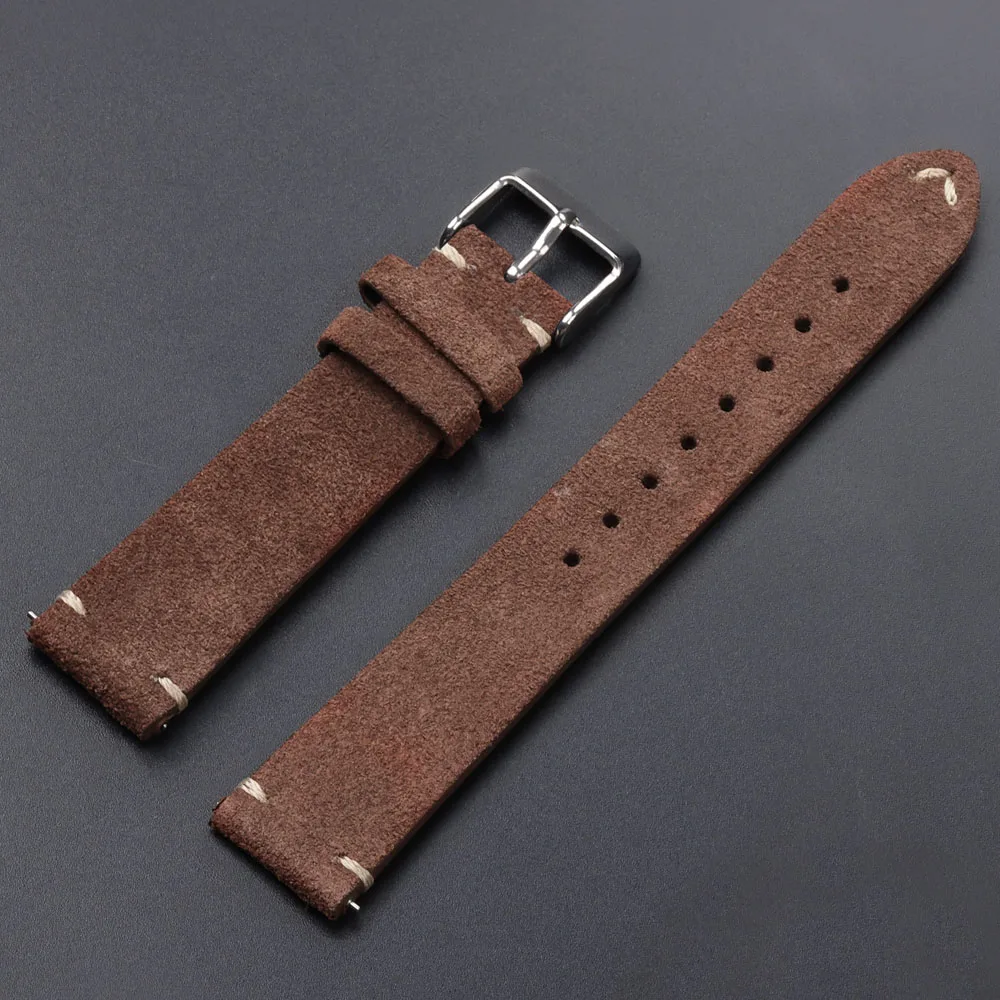 Premium Quick Release Soft Suede Watch Strap, Calfskin Wristband