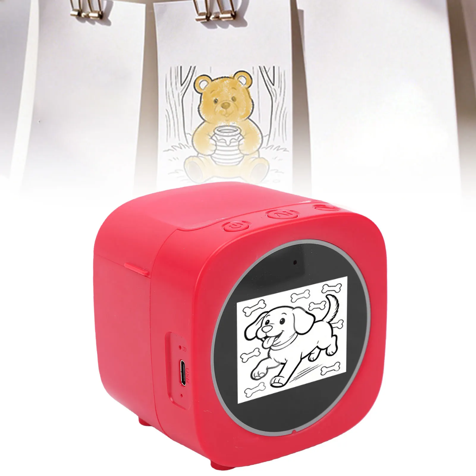 AI 음성 스티커 프린터 2.4인치 화면, 휴대폰 연결 지원, AI 감열 라벨 프린터, 가정 및 업무용 인쇄 용지 포함