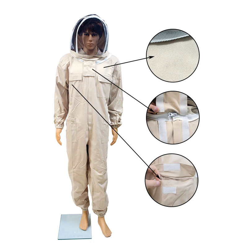 Cotton Full Body Beekeeping Clothing Veil Hood Hat Clothes Jacket Protective Beekeeping Suit Beekeepers Bee Suit Safety Clothing