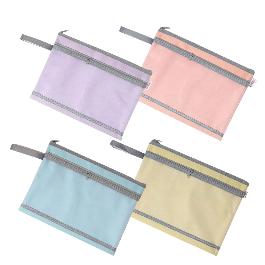 4Pcs 대용량 가시성 파일 가방 지퍼 주최자 파우치 문서 홀더 학생용 사무실 홈 스쿨 지퍼 파우치