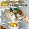 Turntable Organizer Lazy Susan For Refrigerator 360 Rotatable Rectangle Storage Rack Clear Turntable Rack For Kitchen Cabinet 1