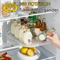 Turntable Organizer Lazy Susan For Refrigerator 360 Rotatable Rectangle Storage Rack Clear Turntable Rack For Kitchen Cabinet 1