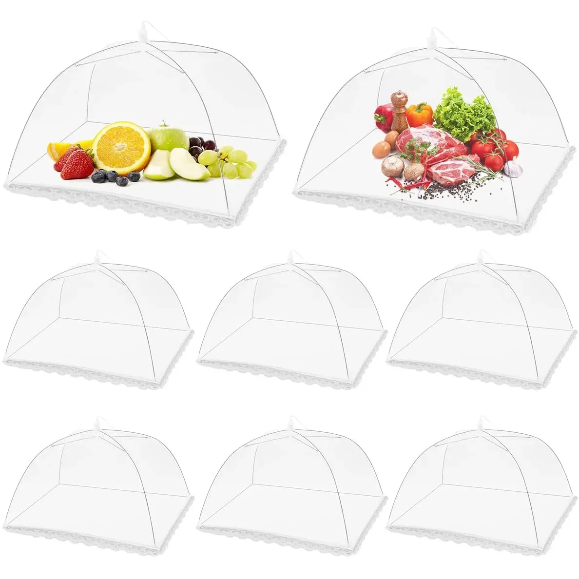Description Picture 2 of itemFoldable Food Mesh Cover Fly Anti Mosquito Pop-Up Food Cover Umbrella Meal Vegetable Fruit Breathable Cover Kitchen Accessories.
