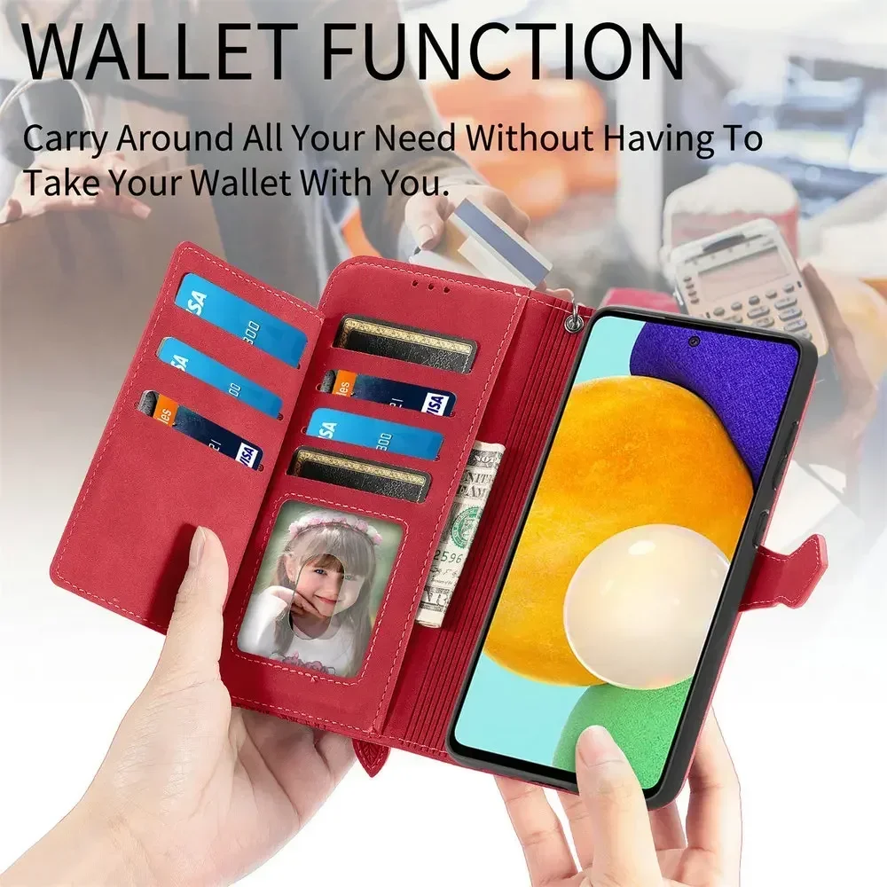 Luxury Zip Leather Book Case - Elegant Protective Coque