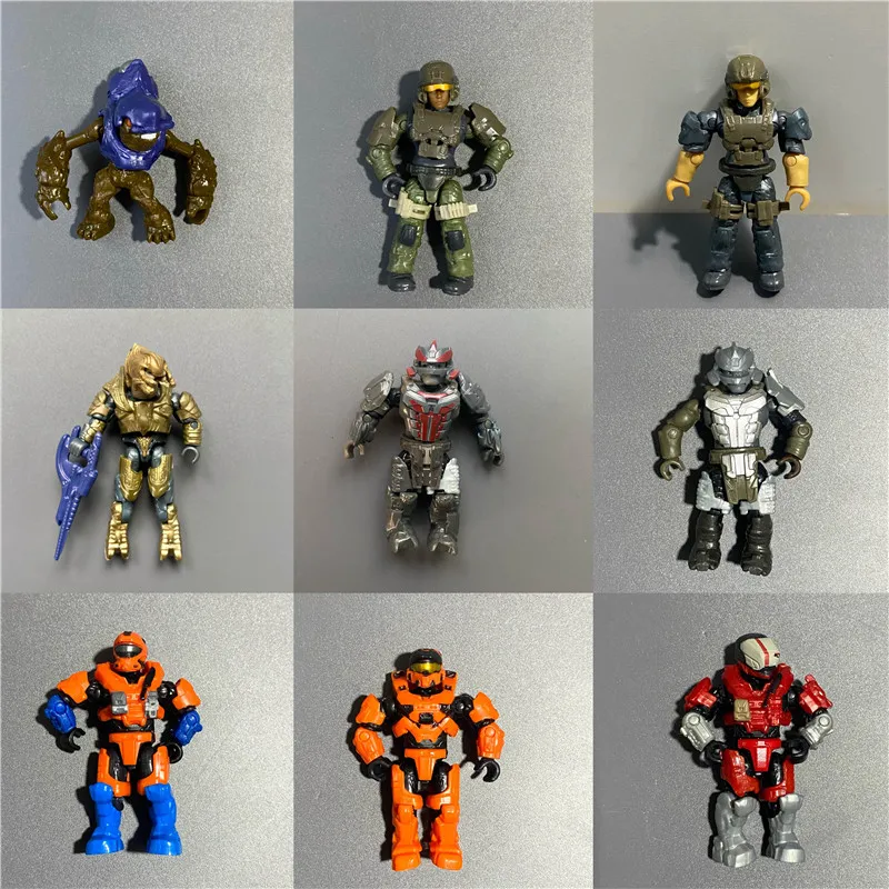 Mega Bloks Halo Bulk Mini Action Figure Anime Movable Soldiers Dolls  Assemble Building Blocks Boys Collection Model Toys 5.5Cm