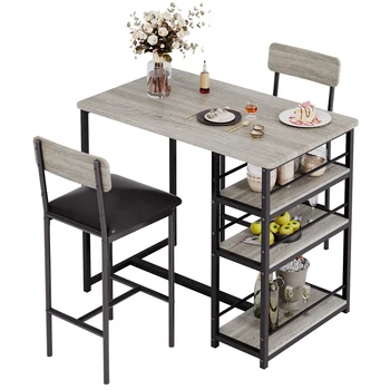 Kitchen Table Set with Shelves 1