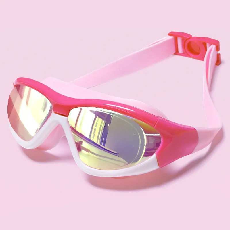 Swimming Goggles Cap Children's Boys' Waterproof Anti-fog HD Girls' Swimming Cap Goggles Set Kids Swim Shurt Uv