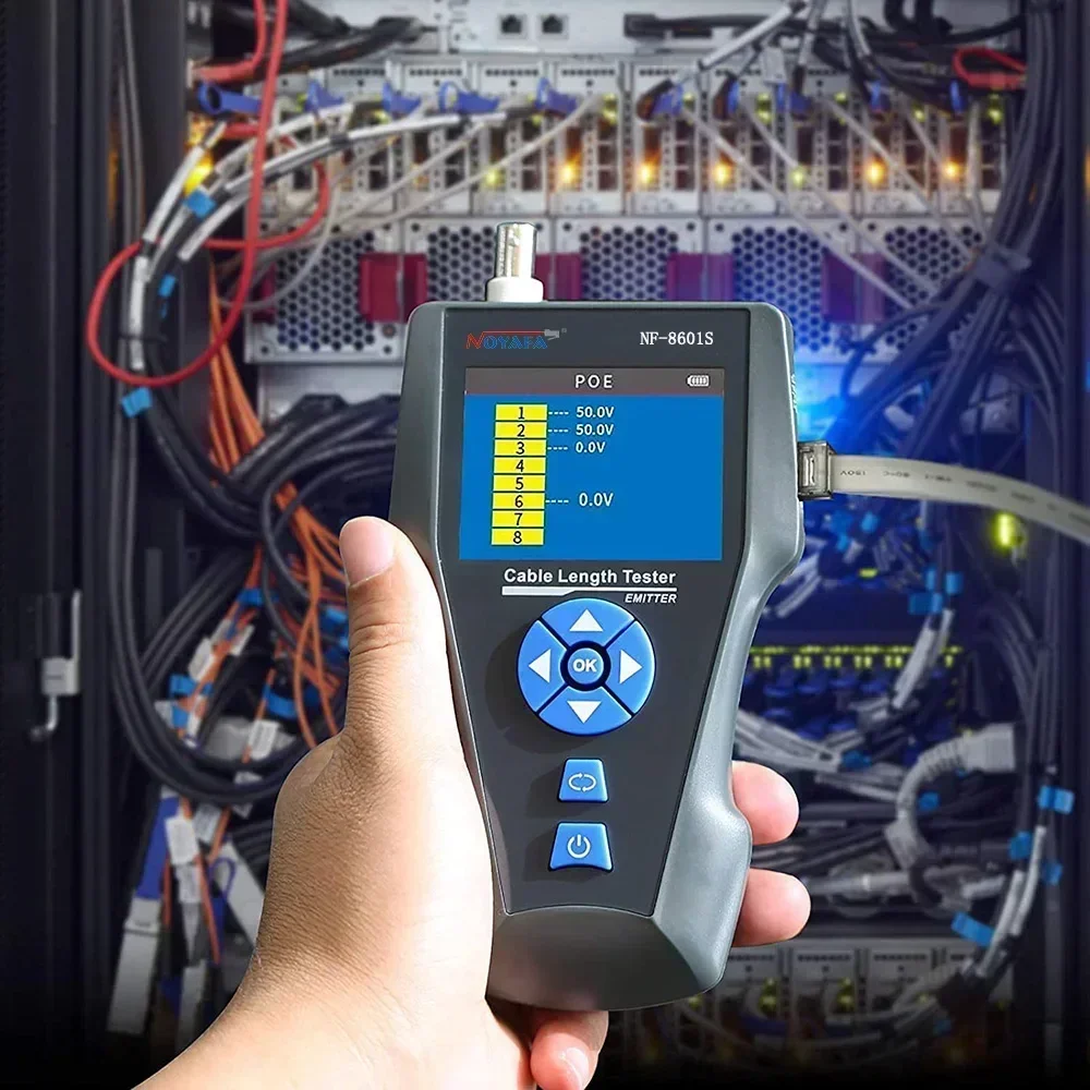 ZHOUCE NF-8601S Multifunctional RJ45 CAT6 Network Cable Tester Cable Tracker PoE/PING/Port LCD Display Measure Length Wiremap