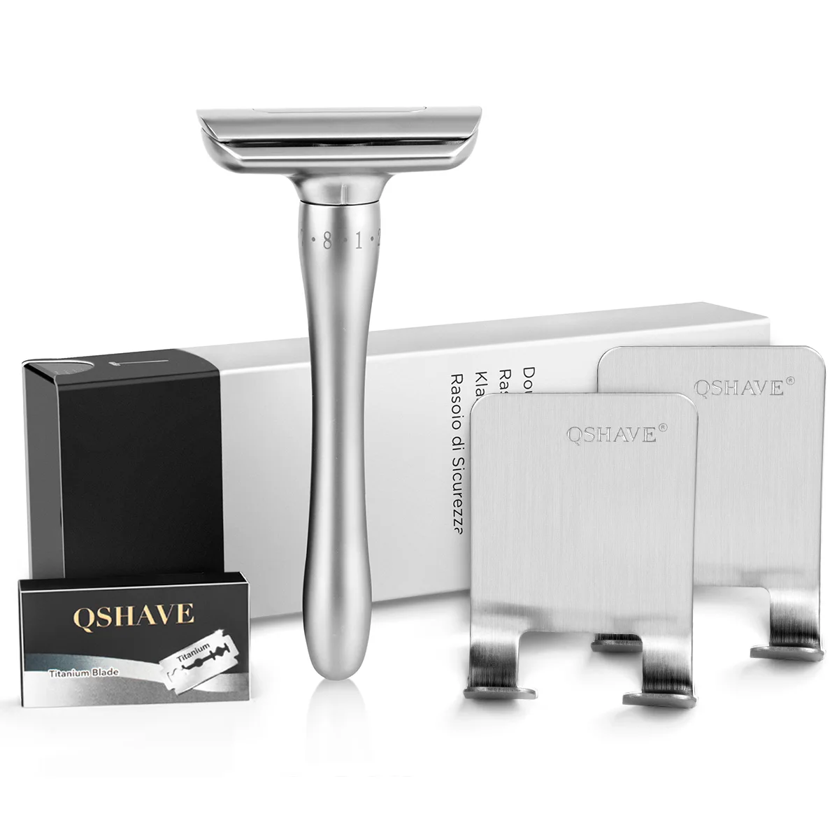 Qshave Adjustable Safety Razor With Cover 1 Razor 2 Razor