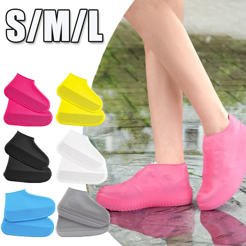 Reusable Non-slip Rain Boots 1Pair Waterproof Rain Shoes Covers Silicone Outdoor Walking Shoes Overshoes Protectors Boots
