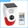 SMARSECUR Outdoor Solar Sound Light Alarm Motion Sensor, Battery 120DB Siren Sound Alert Flash Strobe Security Alarm System 1