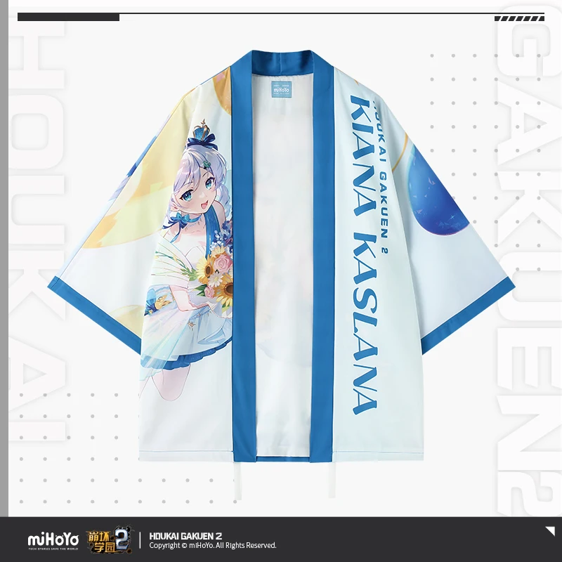 

Official Kiana Kaslana Coat Cosplay Costume Men Women Student Summer Unisex Loose Haori Tops