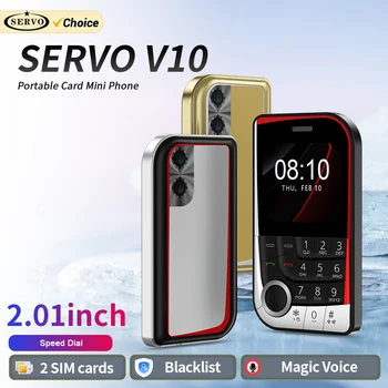 SERVO V10 Dual SIM Mobile Phone Magic Voice Speed Dial FM Radio Camera Flashlight Type-C Port 2.01" Screen Key Feature Cellphone