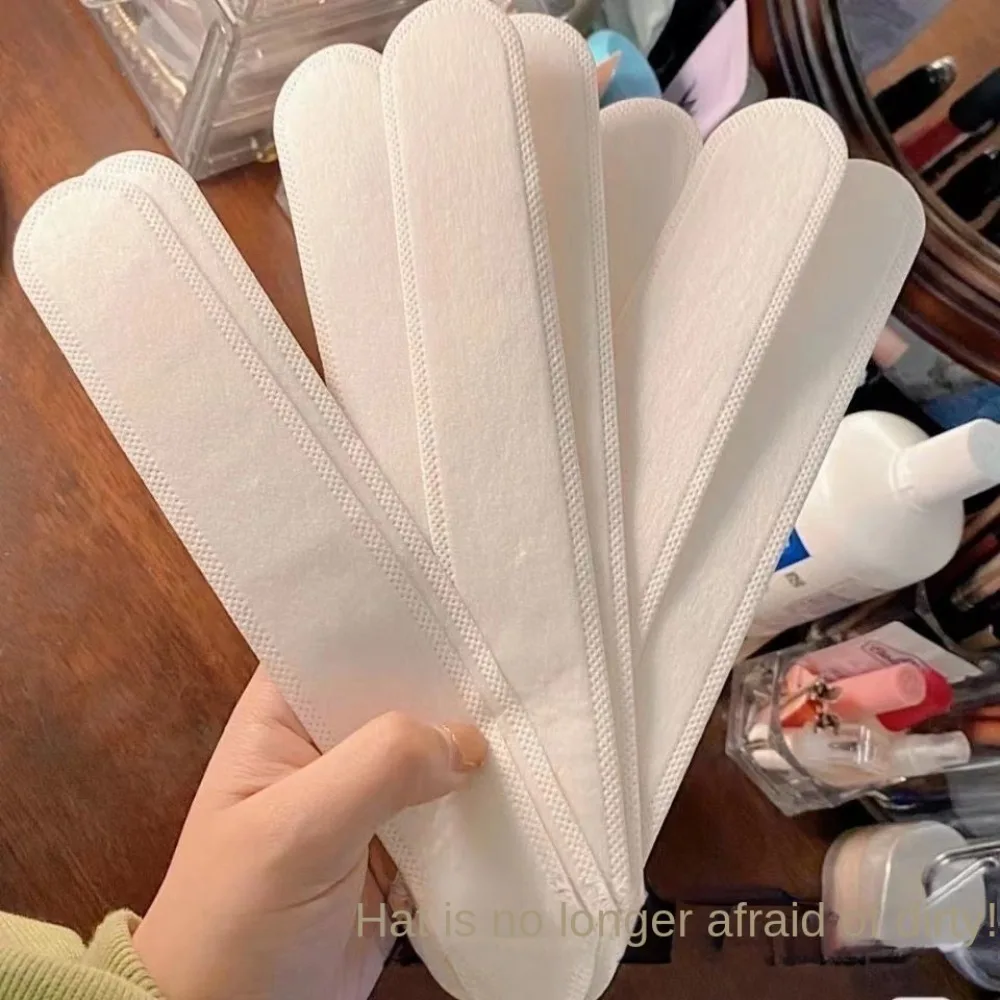

20PCS Cloth Sweat Absorber Liner Pads New Disposable Long Strip Hat Size Reducer Strip White Invisible Sweat Sweatband Men