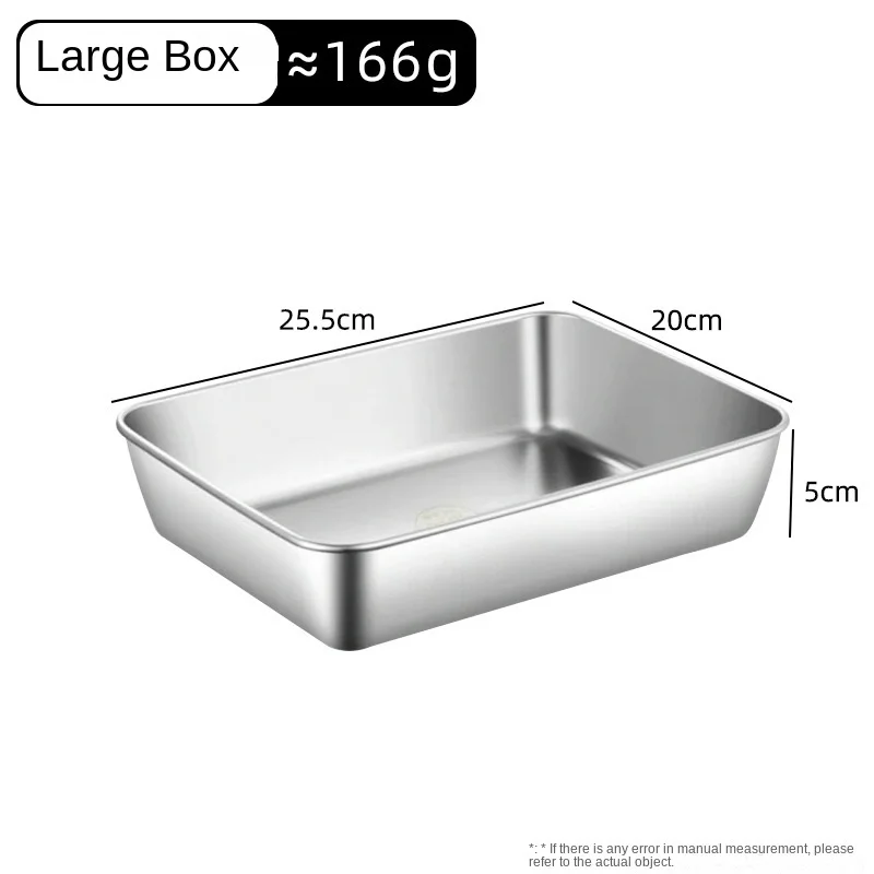 304 Stainless Steel Food Storage Trays Rectangle Sausage Noodles Dish with Cover Home Kitchen Food lunchbox