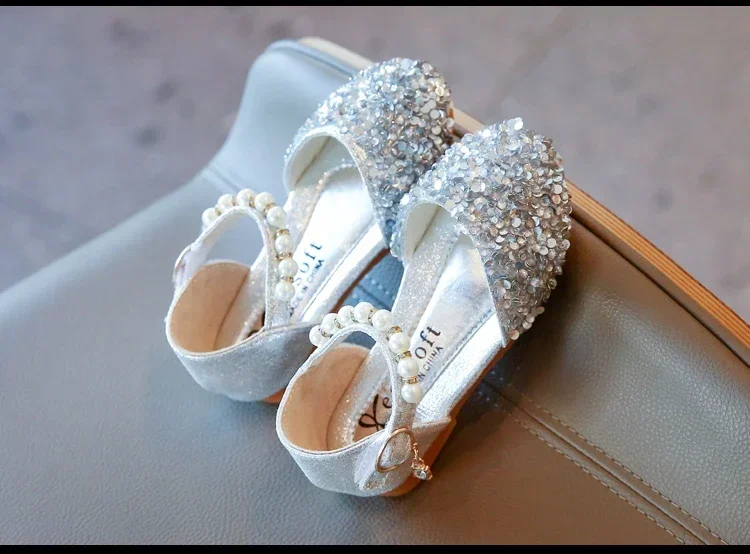 Weiche, flache Prinzessinnenschuhe für Mädchen für Bühnen- und Chorauftritte, leichte, rutschfeste Sohle, Silber, Gold, Rosa für mittlere bis große Kinder – Detail 11