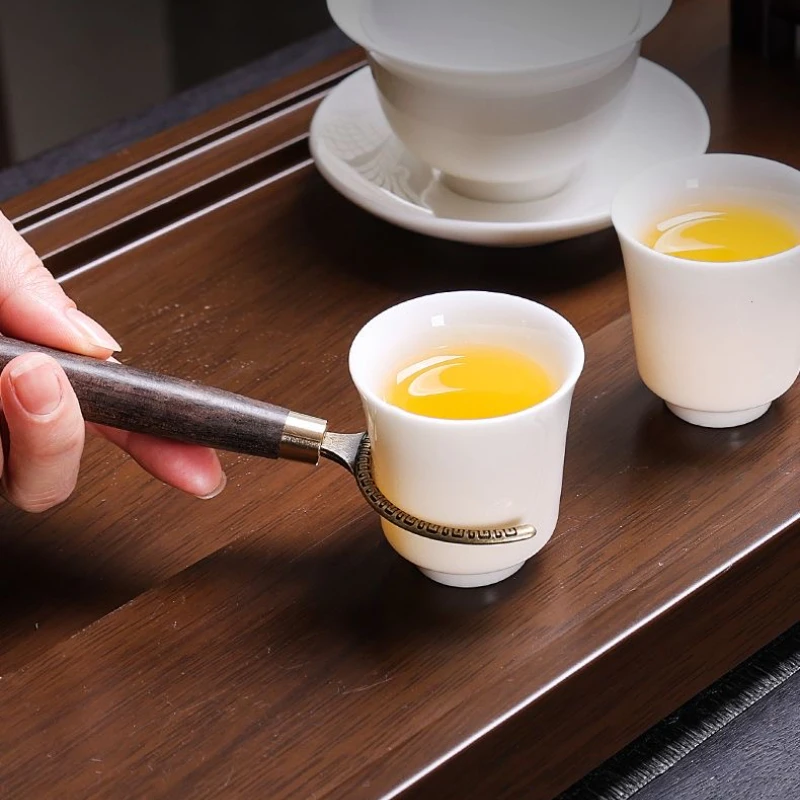 Tea Art Six Gentlemen Set Ebony Rosewood Tea Caddy Spoons Cups Forks Kung Fu Tools Accessories