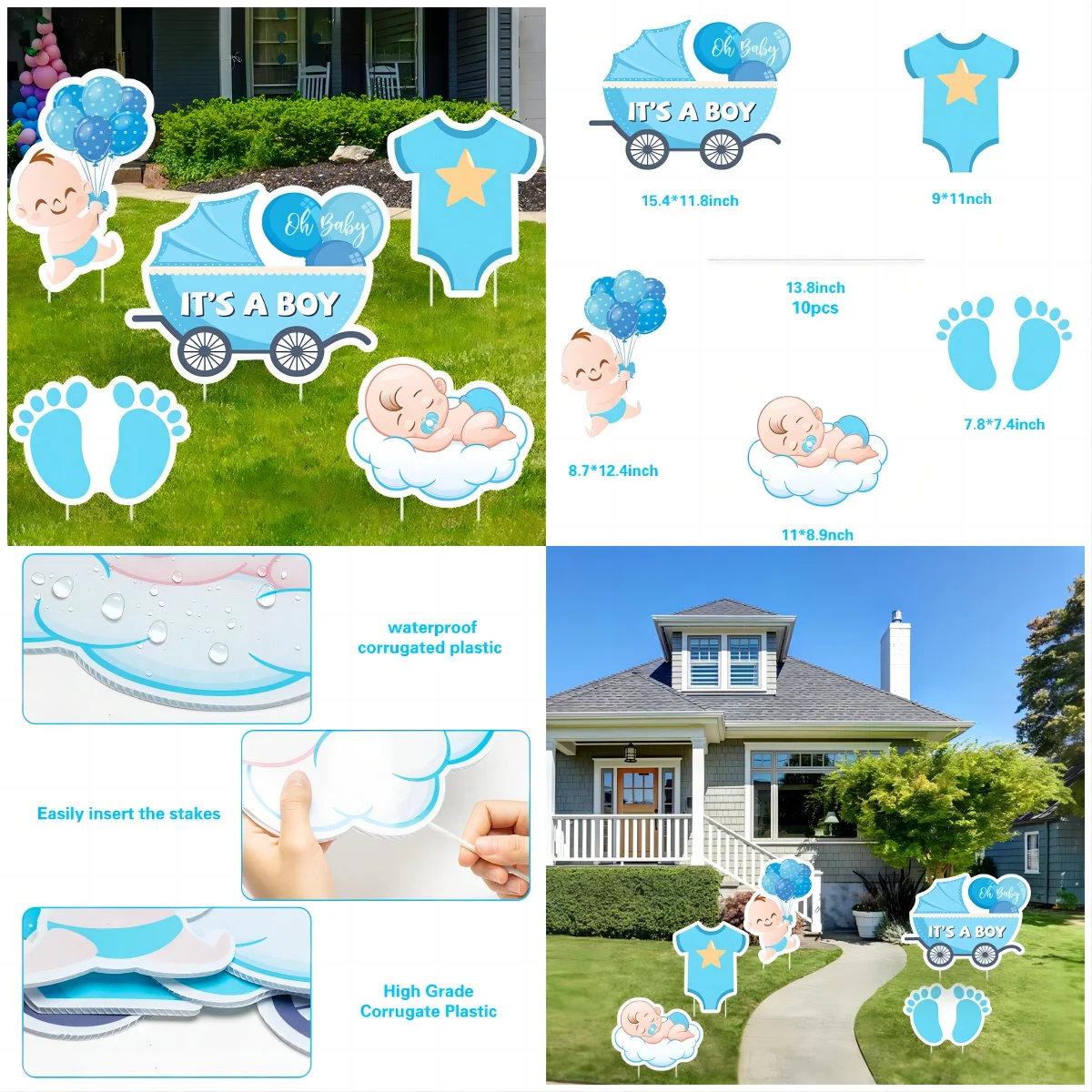 Birthday Yard Sign With Stakes Waterproof Lawn Sign Video Game/Boy Girl Theme Insert Card For Garden Outdoor Patio Party Decor