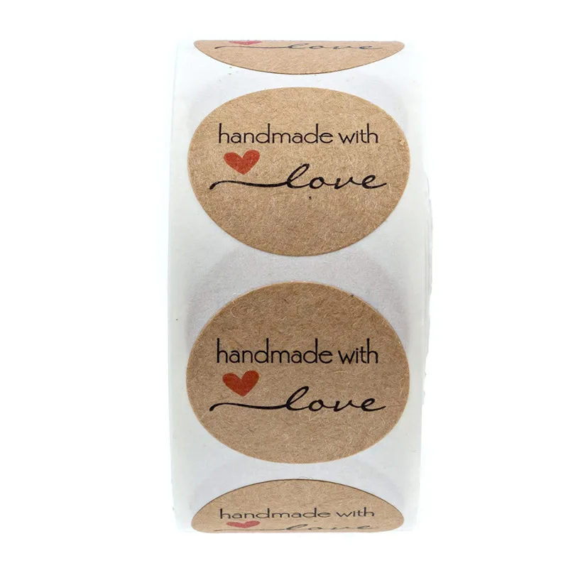 50-500pcs Kraft Paper Homemade Stickers Scrapbooking For Envelope And Package Seal Labels Sticker Stationery Handmade kraft paper stickers stationery stickers paper stickers decorative labels stickers decorative stickers adhesive stickers self adhesive stickers diy scrapbooking accessories
