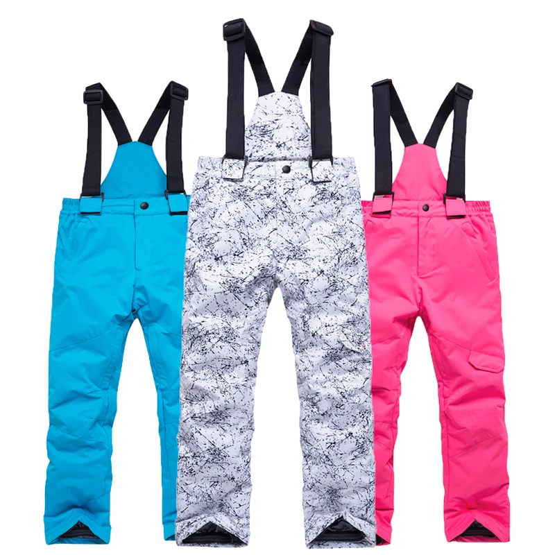 Skiing Pants, Snowboarding Trousers for Children, Snow Bibs, Waterproof, Thermal Belt, Ski Pant for Girl and Boy, Winter