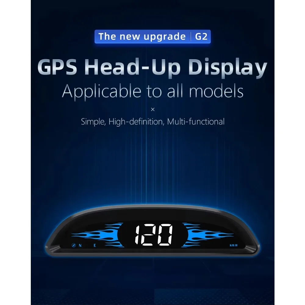 신형 GPS HUD G2 디스플레이 속도계 플러그 앤 플레이 리프트 거리 헤드업 디스플레이 모든 차량용