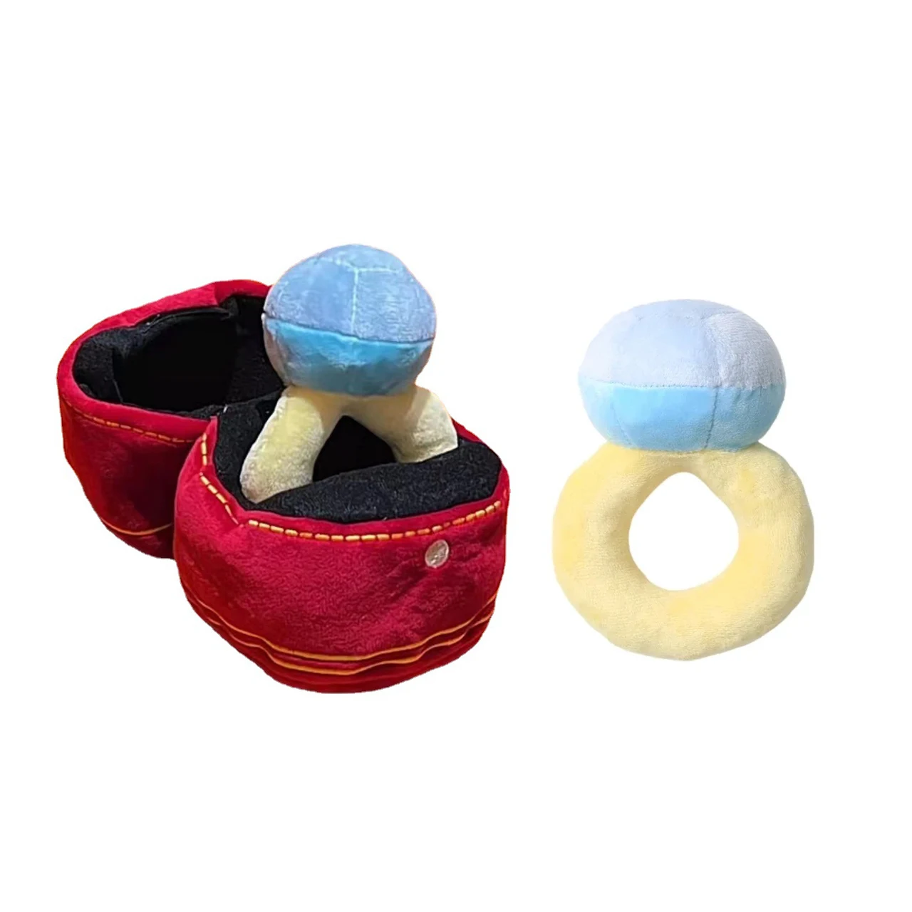 

Pet Toy Stuffed Engagement Ring Toy Cute Funny Interactive Chew Toy for Dog Tooth Cleaning Tool An Oversized Engagement Ring