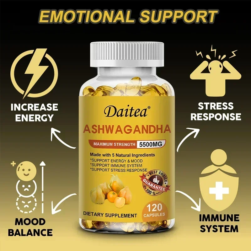 Ashwagandha Extract 5500 mg Antioxidant Sleep Energy Supports Cognitive and Neurological Function