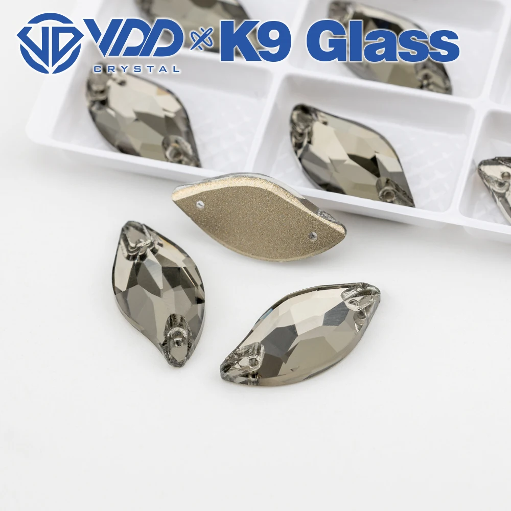 VDD S103 블랙 다이아몬드 챔퍼 최고급 K9 유리 바느질용 라인스톤 크리스탈 바느질 플랫백 스톤 의류 웨딩 드레스용