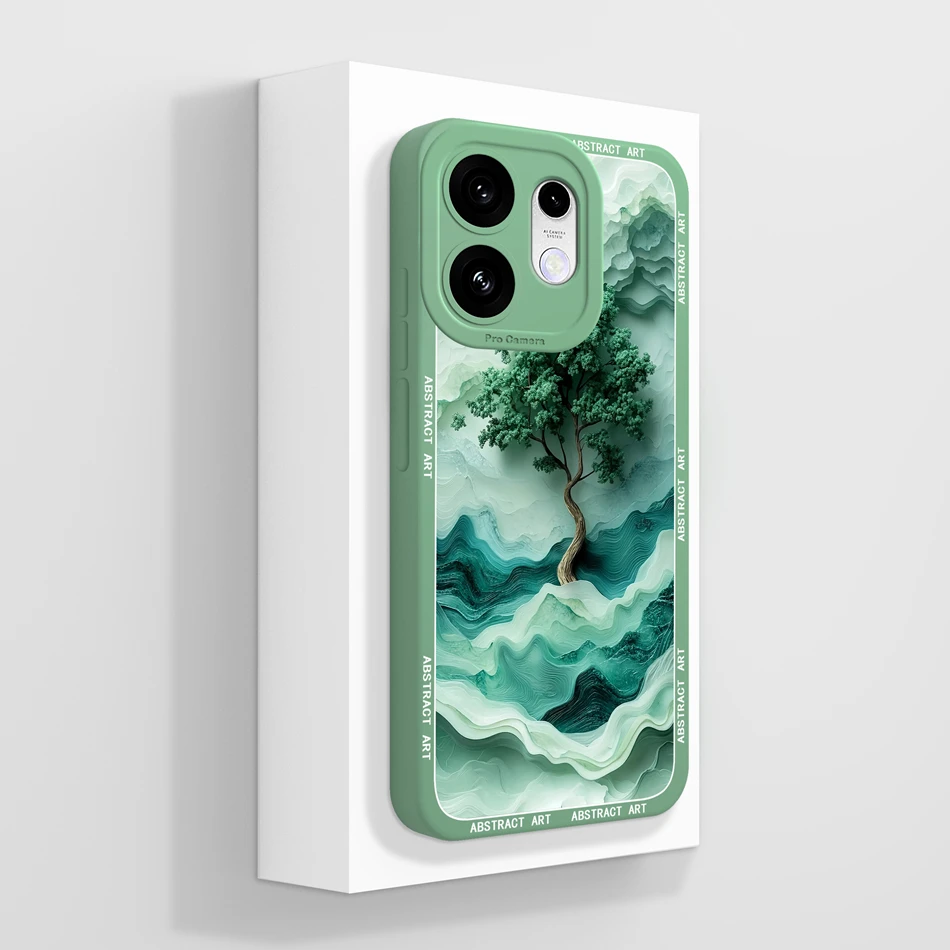 Elegant Chinese Ink Floral Soft Silicone Phone Case - Full Coverage Bumper Protection