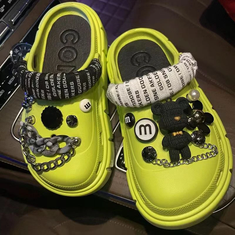 

Hole Shoe Charms for DIY Cute 3D Bear Chain Detachable Decoration Buckle for Shoe Charm Accessories Kids Party Girls Gift