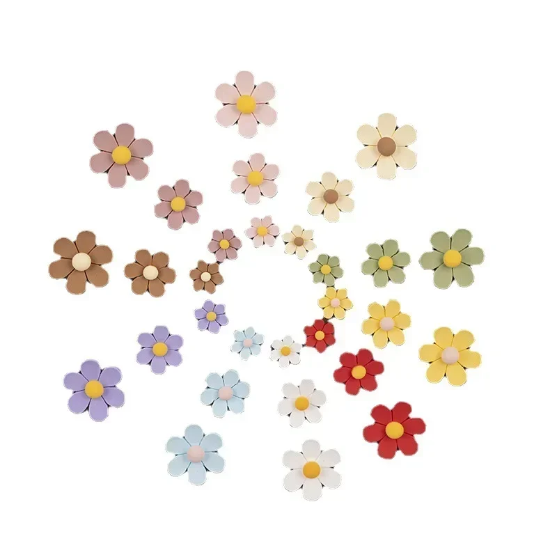 3pcs INS Cute Little Daisy Refrigerator Stickers Fridge Magnet 3D Cartoon Sticker Toy Kids Diy Office Whiteboard Gadget