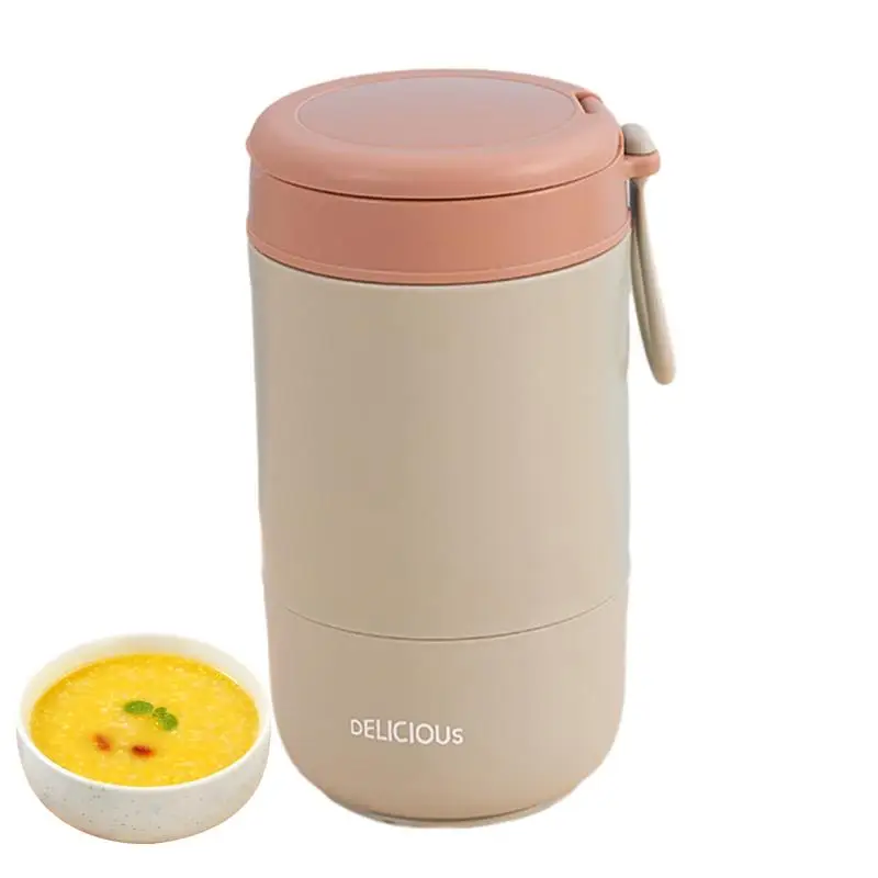 

730ML Stainless Steel Insulated Lunch Box Drinking Cup With Spoon Food Thermal Jar Insulated Soup Thermos Breakfast Soup Cup