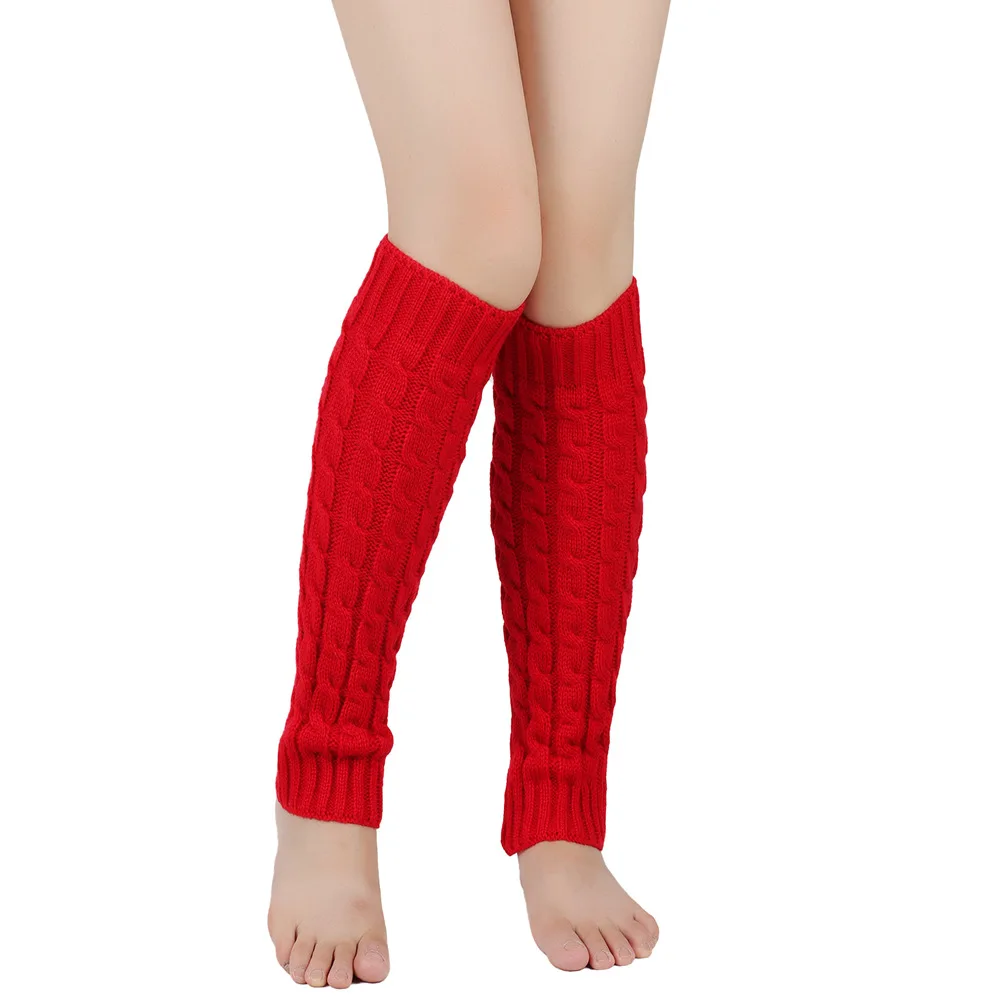 Knöchelwärmer Bein Damen Winter Warm Hanf Stretch Gestrickt Slouch Thermo Damen Wollmanschetten Stiefelsocken Weiblich Flauschige Gamasche Dick – Detail 12