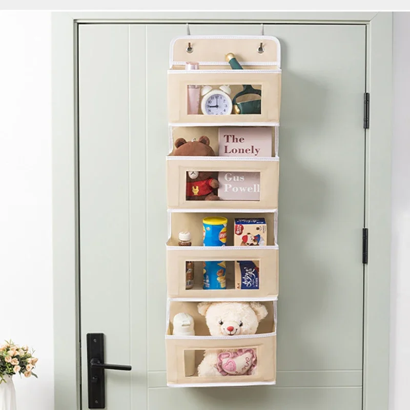 1pc Four-layer Storage Bag Door Hanging Fabric Organizer Bag For Sundries Items Underwear Socks 3
