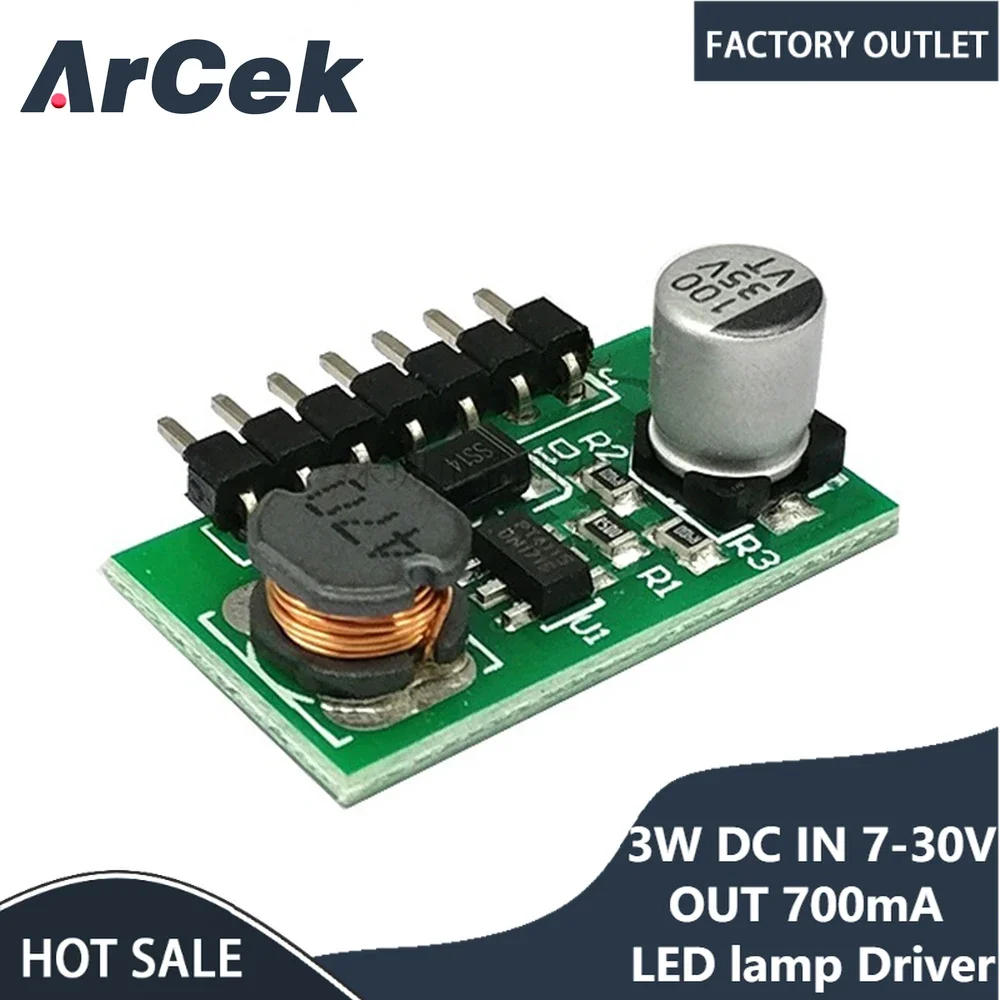 

10pcs 3W DC IN 7-30V OUT 700mA LED Lamp Driver Support PMW DimmerDC-DC 7.0-30V To 1.2-28V Step Down Buck Converter Module