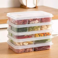 Boîte de rangement pour réfrigérateur à 6 compartiments, pour aliments, légumes et fruits, organisateur de réfrigérateur, panier de drainage, bac transparent pour viande, oignon, gingembre 4