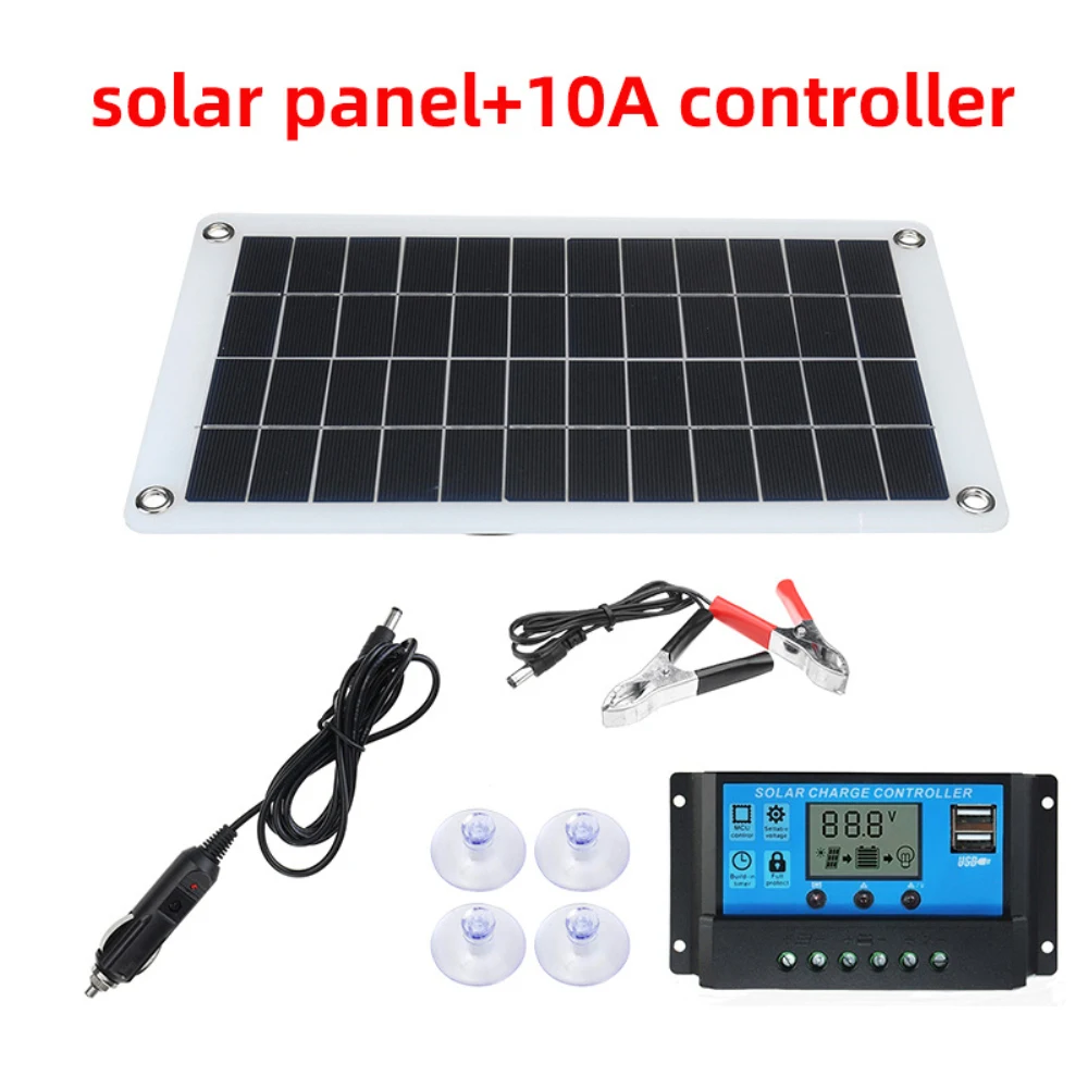 Panneau Solaire de 20 à 1000W, 12V, avec Cellule 10A-100A, Contrôleur pour  Téléphone, Voiture, MP3, Pad, Chargeur de Batterie d'Extérieur, 1 à 5  Pièces - AliExpress