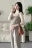 Autumn Maternity Knitting Jumpsuits Good Quality Fashion Long Loose Wide Leg Trousers Pregnant Woman Overalls Straight Rompers 6