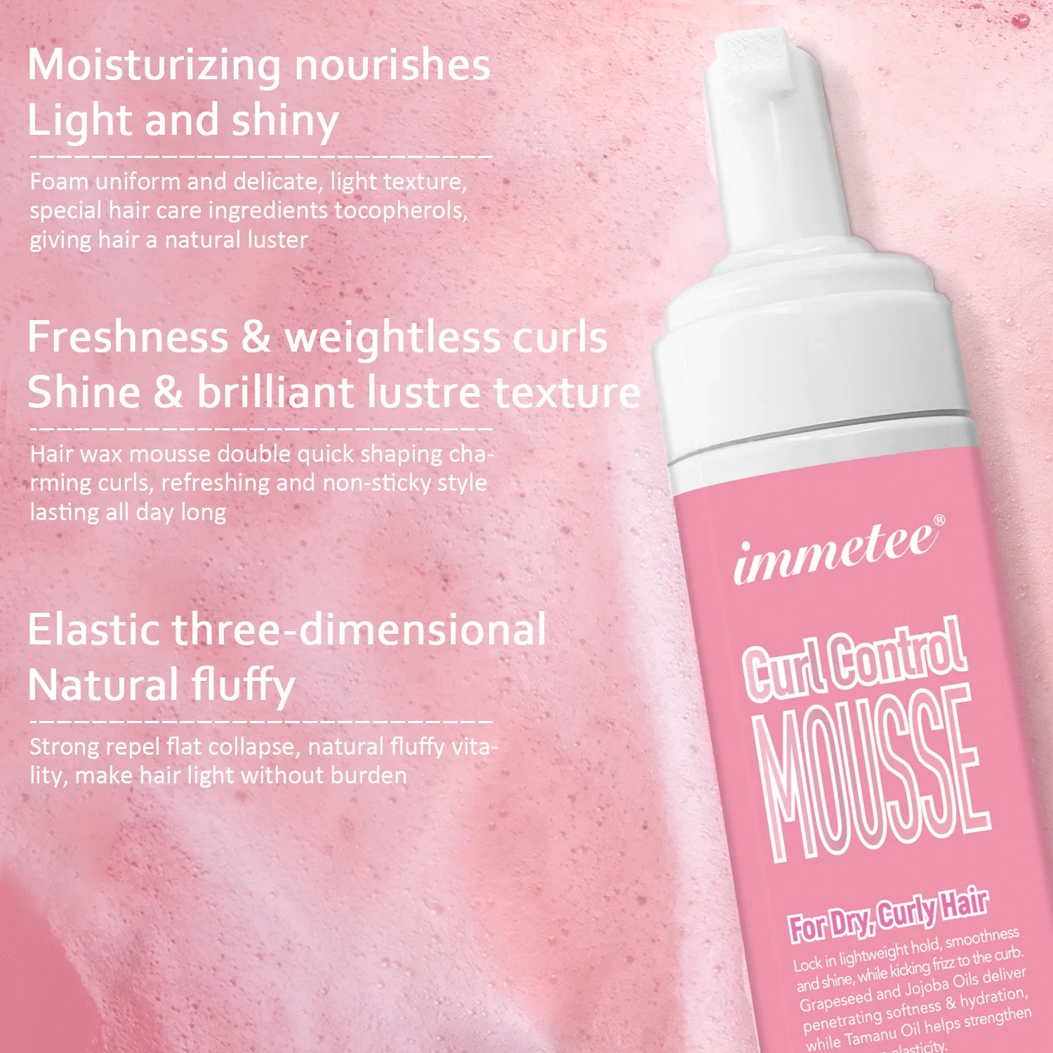 Curly Hair Styling Mousse Protective Roll Anti Hairiness Styling Foam Moisturize Nourish Products Coiffante Pour Perruque