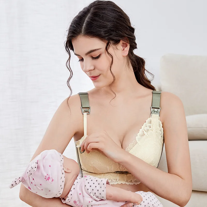 Nursing bra gathered to prevent sagging postpartum pregnant women underwear breastfeeding bra maternity 3