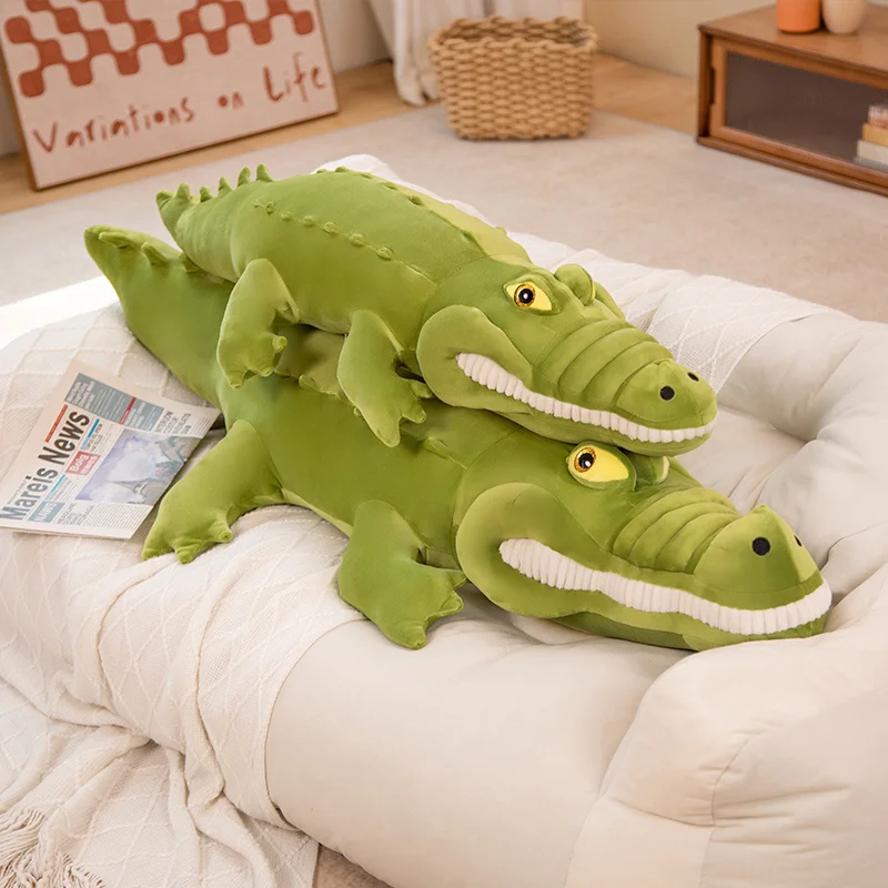 

90/120cm Long Funny Crocodile Plush Toy Pillow Stuffed Kawaii Animal Throw Pillow Home Decor Gift for Children