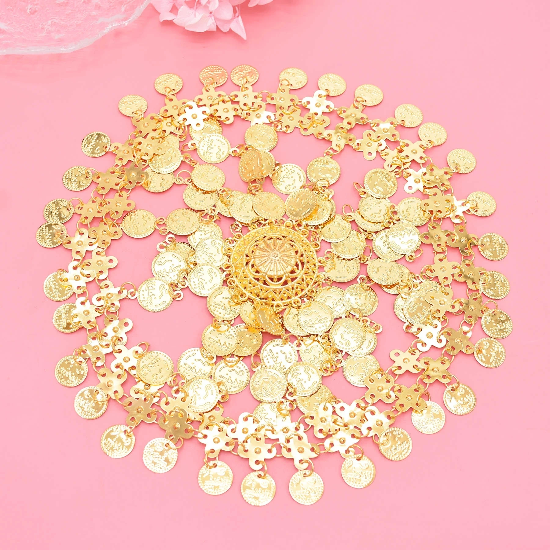 Set Gioielli Stile Boho Con Monete Vintage - Per Costumi Zingare, Danza Del Ventre E Feste - Foto 13