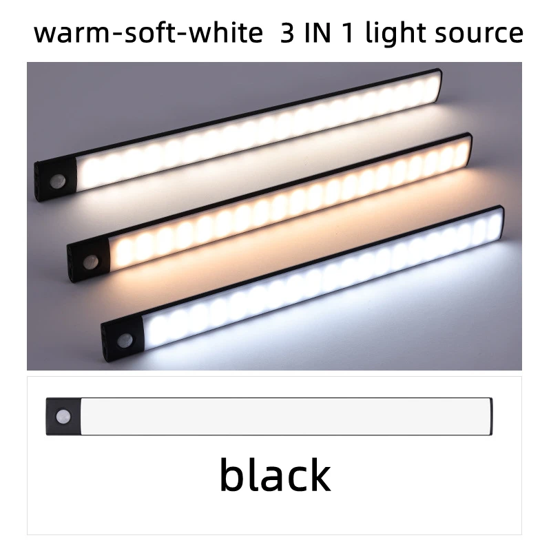 

10/20/30/40CM LED Night Light Wireless USB Night Light with Motion Sensor Wardrobe Lamps for Kitchen Cabinet Bedroom Wardrobe