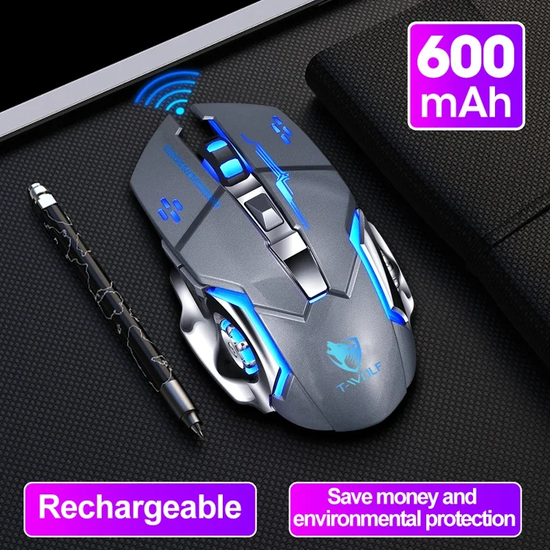 Wireless Gaming Mouse Charging Mute Backlit Mechanical Ergonomic Optical for Pc Laptop