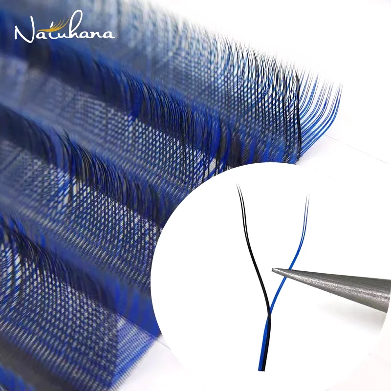 

NATUHANA Lashes Ombre Color YY Shape Eyelash Extensions faux Cils Two Tip C/D Curl Idividual False Eyelashes Supplies Makeup