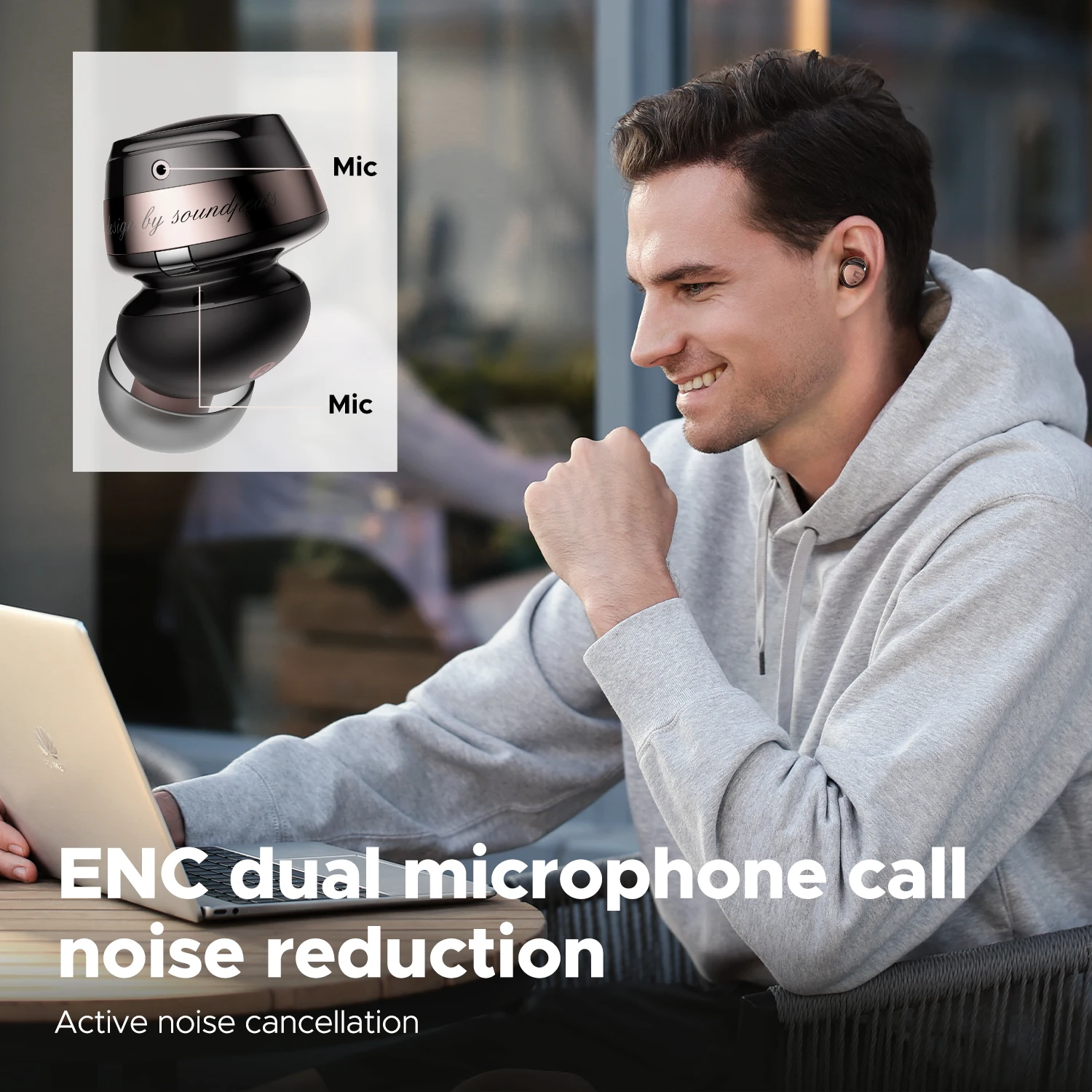 Soundpeats Opera 03 ANC 블루투스 V5.3 이어폰, 고해상도 무선 이어버드, LDAC Hi-Fi 오디오, 12mm 드라이버 스테레오 사운드, ENC 듀얼 마이크