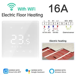 Smart WiFi Thermostat with Daily Programmable Temperature Control (16A)