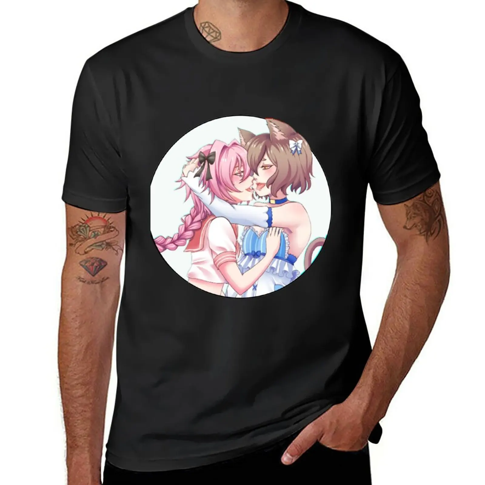 Astolfo x Felix 대형 버전 티셔츠, 빠른 건조 티셔츠, 남성용 그래픽 티셔츠, 신제품